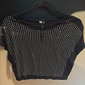 Black Studded Women's Top
